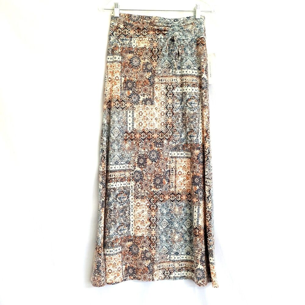 Joe B Benbasset Boho Paisley Patchwork Tile Print Small Maxi Skirt NWT